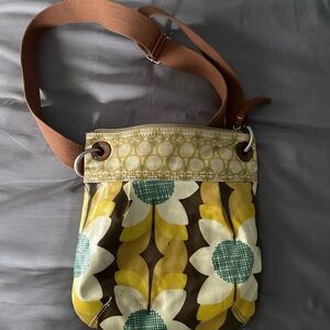 Fossil Floral Crossbody Bag - Brown and Yellow